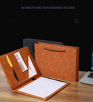 Portafolio de cuero A4 con logotipo personalizado, carpeta organizadora, carpeta para entrevistas, currículum, documento legal, tarjetero
