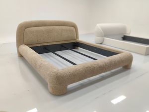 Hot Bán Da Lộn Vải Thiết Kế Hiện Đại Sang Trọng Vua Kích Thước Giường Khung Nữ Hoàng Giường Với Bọc Giường Đôi Cho Phòng Ngủ - Product Image 3