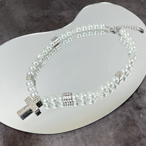 Bijoux haut de gamme hip hop collier de perles croix zircone réglable à l'ancienne pour hommes - Product Image 4