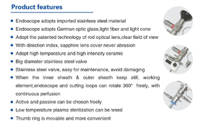 Conjunto de Resectoscópio Cirúrgico TURP Monopolar em Aço Inoxidável para Urologia com Laços de Capa - Product Image 2