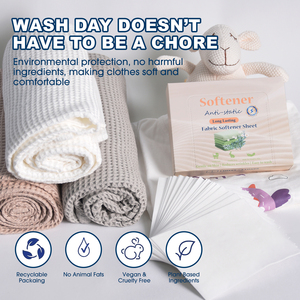Adoucissant pour linge végétalien senteurs fraîches Feuilles d'<span class=keywords><strong>assouplissant</strong></span> pour linge naturel Feuilles de machine à laver hypoallergéniques Bandes d'<span class=keywords><strong>assouplissant</strong></span> - Product Image 3