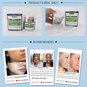 Crème pour le visage au collagène et à l'élastine marque privée végétalien bio pour éclaircir les rides du visage pour peau noire - Product Image 2