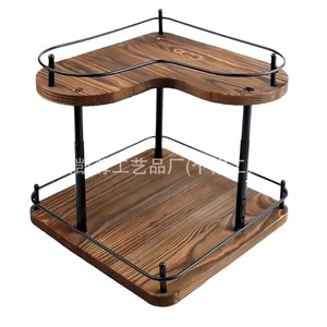 Wooden double-layer heart-shaped <b>storage</b> <b>rack</b>, household <b>storage</b> <b>rack</b>, <b>kitchen</b> bottled condiment <b>rack</b>, multi-purpose <b>storage</b> - Product Image 4