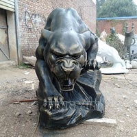 Statue de panthère de jardin en résine, grande taille, sculpture en fibre de verre, léopard