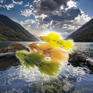 Yousya 2.4GHz 11cm Mosca de pesca con patas de goma articuladas tipo Circus Peanut Streamer para trucha, lubina, shad, lucio y peces de agua salada - Product Image 3