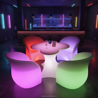 Meubles lumineux à LED RGB 16 couleurs à énergie solaire, imperméables, modernes, ensemble table et chaises pour l'extérieur, livraison directe