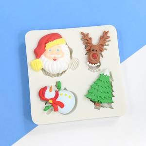Molde de Silicona para Decoración de Pasteles de Fondant con Forma de Árbol de Navidad, Alce, Copo de Nieve y Hombre de Jengibre, Utensilios para Hornear Chocolate - Product Image 4
