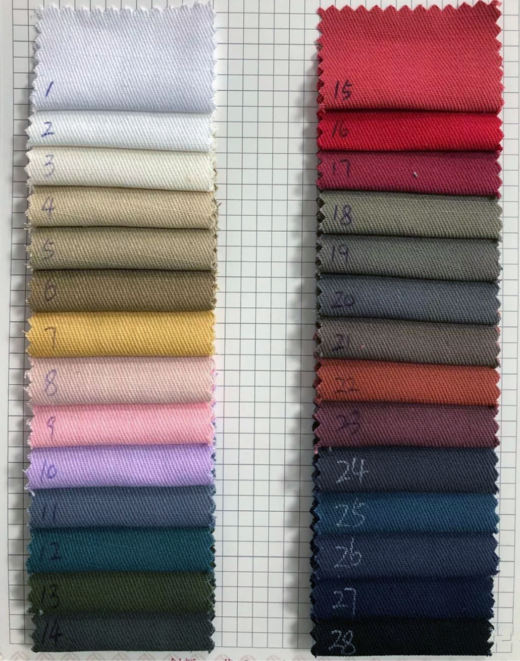 28 colors in stock