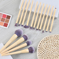 Ensemble de 15 pinceaux de maquillage en nylon blanc crème, best-seller, avec manche en bois pour eye-liner, fard à paupières, sourcils, gloss à lèvres et crayon à lèvres