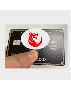 Yeni tasarım siyah Metal kredi çip kartı boş erişim kontrol kartı