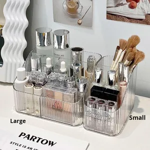 Caja de almacenamiento de brochas de maquillaje acrílico de gama alta, mesa de productos para el cuidado de la piel y lápiz labial con tocador de PP, portalápices de escritorio - Product Image 1