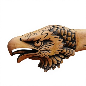 Hache à manche en bois sculpté à la main avec tête d'aigle Jexmoo, lame en acier inoxydable, tomahawk avec étui en cuir, parfait pour un cadeau - Product Image 6