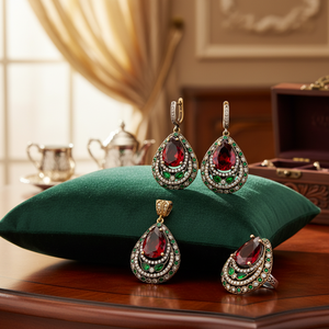 Wholesale Authentic Handcrafted Wholesale Turkish Silver Set Women Trendy Fashion Jewelry - Product Image 3