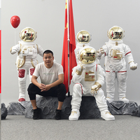 Décoration de statue d'astronaute géant/statue d'astronaute grandeur nature en fibre de verre/costume de mascotte d'astronaute décoration de fête d'anniversaire
