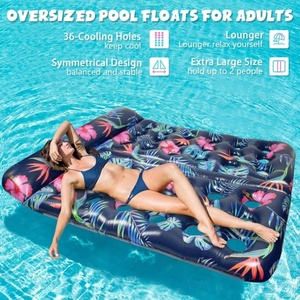 Matelas flottant gonflable pour piscine, taille adulte avec appui-tête, transat aquatique surdimensionné pour bronzer en piscine ou à la plage en été - Product Image 2