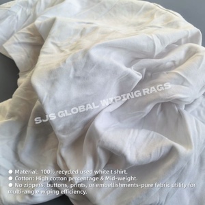Trapos Blancos Resistentes de Algodón 100% para Uso Industrial y Marino, Camisetas Blancas, Trapos Blancos Reciclados para Limpieza - Product Image 4