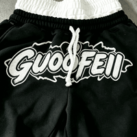 Shorts de jogging amples à double taille en molleton bouclette à rayures vieillies imprimées sur mesure de la marque Ouna Clothing Manufacturer