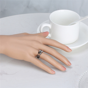 أزياء الجملة فتح حلقة مستديرة عالية مصقول حية الأسود تمتد لطيف القط خاتم - Product Image 6