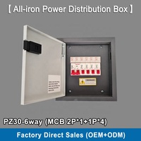 Boîtier métallique monophasé RUIPEIN PZ30-6WAY 6 voies en acier pour disjoncteur AC, coffret de distribution électrique en plastique, disjoncteur 63A