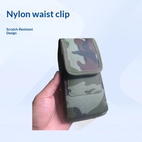Étui de téléphone camouflage pour iPhone 16 Pro Max, pochette de ceinture en nylon Oxford, sac banane avec fente pour cartes et rabat de protection