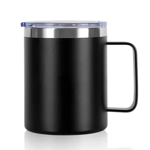 Reusable Thermal Double Wall Vacuum Insulated 14oz Tumbler Stainless Steel Flask Coffee Cup Travel Mug With Lid And Handle
