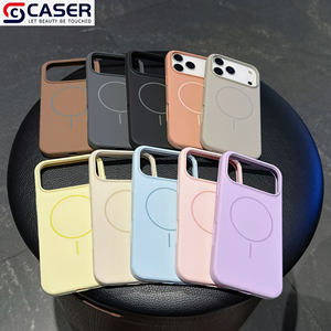 Silicone liquido opaco pulsante integrato puro colore sottile anello magnetico morbida pelle sensazione fonecase per <span class=keywords><strong>iphone</strong></span> 17pm/air/pro 16 - Product Image 2