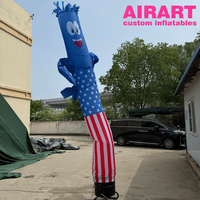 Danseur gonflable publicitaire DIY pour la promotion, homme ondulé gonflable drapeau américain pour entrée d'événement