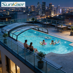 <span class=keywords><strong>Cubiertas</strong></span> Telescópicas para <span class=keywords><strong>Piscinas</strong></span> Sunkaer Personalizadas de Aluminio y Policarbonato, Móviles, para Uso Permanente, Protección Invernal para <span class=keywords><strong>Piscinas</strong></span> sobre el Suelo - Product Image 4