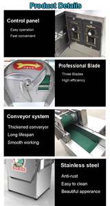 Machines de découpe et de tranchage électriques commerciales automatiques en acier inoxydable pour mangostanes, taro, racine de lotus, poivrons et légumes - Product Image 3