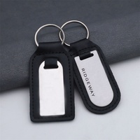Porte-clés en cuir bleu marine gravés sur mesure avec plaque métallique pour les promotions des concessionnaires automobiles, cadeaux de marque de luxe