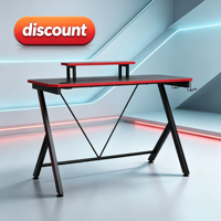 Bureau de jeu en forme de K avec structure métallique pour poste de travail à domicile, table d'ordinateur pour chambre de gamer, bureau d'e-sport à domicile