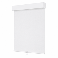 Stores enrouleurs sans fil semi-occultants en tissu blanc pour bureau et étude, sur mesure, avec rail cassette intégré
