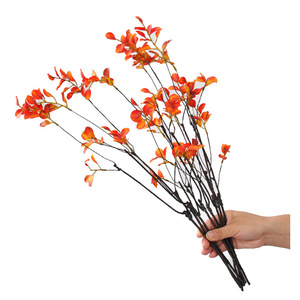 B1218 Foglie di Acero Rosse Artificiali in Seta, Disponibili in Tre Lunghezze, Decorazione per la Casa, Nuova Collezione - Product Image 2
