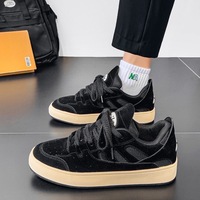 Chaussures de sport rétro unisexes en peluche avec doublure en mesh, légères, respirantes, absorbant les chocs, à lacets croisés