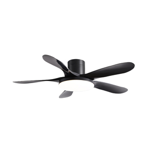 Ventilateurs de plafond modernes noirs directs d'usine avec lumières et lame ABS de moteur BLDC réversible 3CCT à gradation à distance pour salon de chambre à coucher - Product Image 1