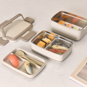 Portable Metal Lunch Box Food Grade Material Stainless Steel 304 Compartment Food Container Kids Bento Lunch Box