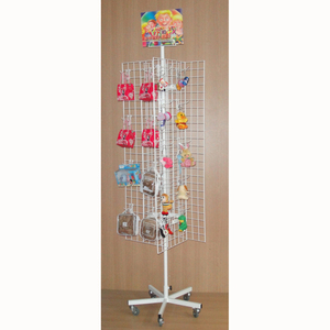 Phổ Cửa Hàng Bán Lẻ Lịch Thi Đấu Di Động Sắt Thép Dây Lưới Panel Tường Giá Quay Vòng Kim Loại Sàn Hiển Thị Đứng Cho Găng Tay Vớ - Product Image 1