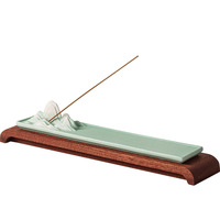 Porte-encens et brûleur en céramique naturelle polie, fait main, religieux chinois Qianlijiangshan, pour l'aromathérapie à domicile et l'ornementation