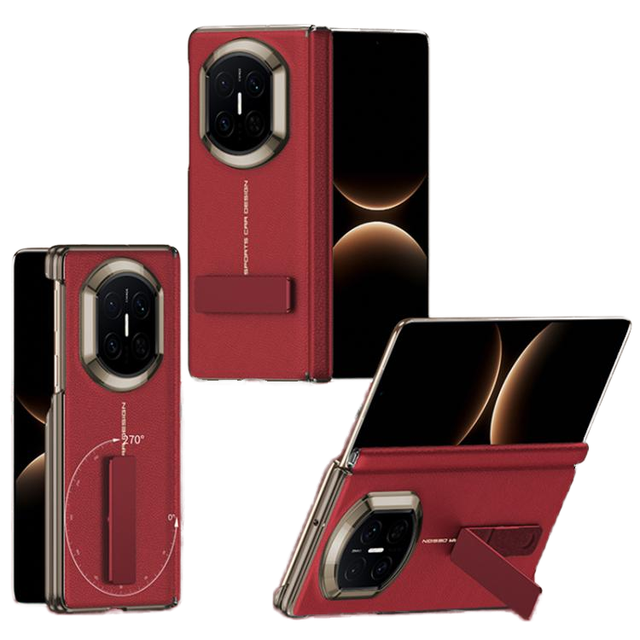 For Mate X7 Magnetic Leather Shockproof Phone Case with Phone Grip and Rotating Holder