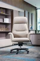 Fauteuil de bureau au design moderne avec hauteur réglable et roulettes mobiles en cuir synthétique pour le personnel ou les cadres de bureau à domicile