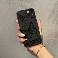 Coque de Téléphone Mobile Anti-Choc en TPU Style Échelle et Lentille avec Imprimé Lettre Papillon Noir pour iPhone Xr Xs 11 12 13 14 15 16 Pro Max