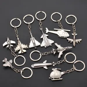 Antique Vintage 3D Aircraft Keychain Wholesale Metal Plane Keychain Alloy and Zinc Material Multi-Styles Airplane Souvenir