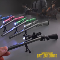 Pena Simulasi Kreatif Senapan Sniper 98K Netral dengan Lampu, Tinta Gel Hitam 0.38mm, Alat Tulis Sekolah untuk Siswa, Pena Senjata PUBG, Hadiah