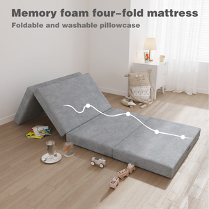 <span class=keywords><strong>Matelas</strong></span> rétractable gonflable en mousse haute densité à triple pli avec fermeture éclair et housse lavable pour <span class=keywords><strong>matelas</strong></span> de camping en plein air - Product Image 3