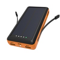 Batterie Externe Solaire PD 225W, Chargeur Portable à Charge Rapide, 20000 mAh, Batterie au Lithium Polymère en Plastique