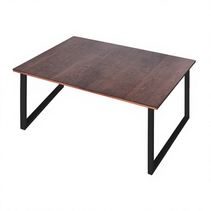 Modern Wood <b>Computer</b> <b>Desk</b> With Bookshelf <b>Black</b> Metal Frame Office Study Table For Home Workspace - Product Image 1