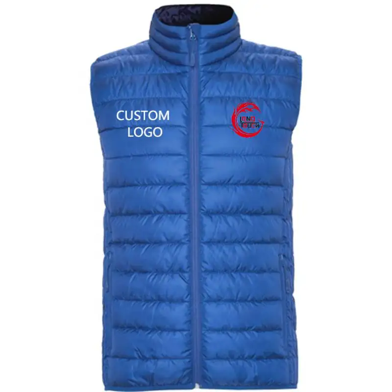 LT Custom Logo Winter Windbreaker Outerwear Quilted Down Sleeveless Jacket Men Waterproof Reversible Padded Puffer Vest