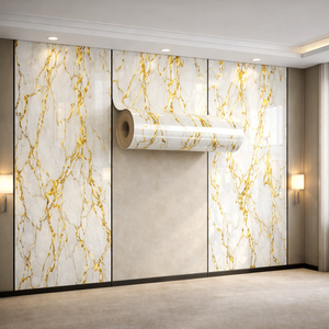 Autocollant mural en mousse 3D effet marbre - Imperméable et auto-adhésif pour chambres d'hôtel - Product Image 2