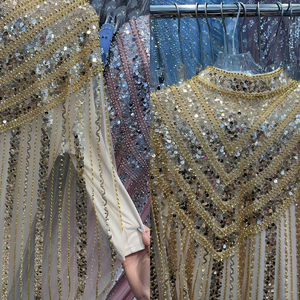 Abaya de Luxe Dorée à Paillettes 2026 pour Femme, Col Montant, Manches Cape, Robe Longue Modeste Musulmane, Caftan de Soirée Formel pour l'Aï<span class=keywords><strong>d</strong></span>, Moyen-Orient - Product Image 3