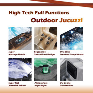 Baignoires modernes d'hydromassage en acrylique blanc avec lumières LED et <span class=keywords><strong>bain</strong></span> à remous en cascade pour baignoire baignoire balnéo et bany - Product Image 6